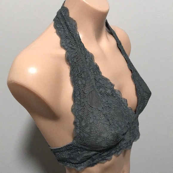 Intimately Free People Lace Gray Halter Bralette - Picture 4 of 7